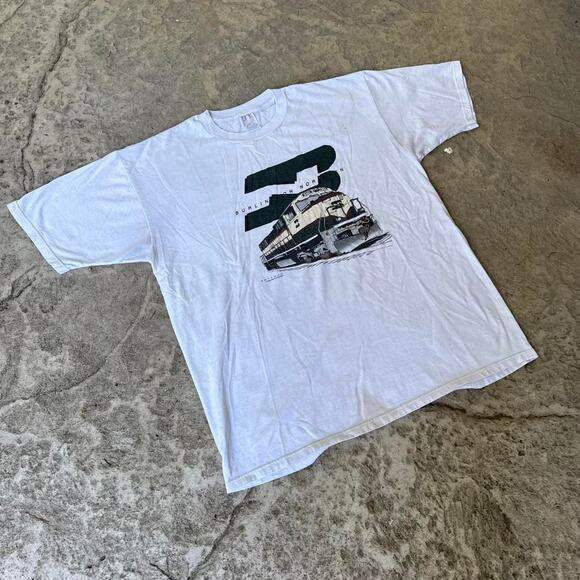 Vintage VTG 90’s Burlington Northern Train Graphic T-Shirt - Picture 5 of 8